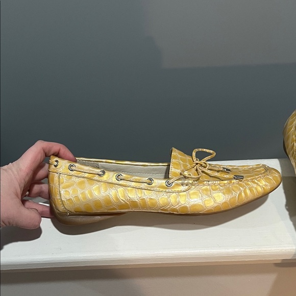 Yellow Crocodile-Patterned Leather Loafers Sperry Women's Size 9M size 9 M EUC - Picture 5 of 11